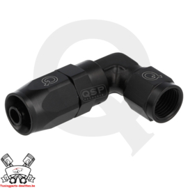Slang adapter 90° gesmeed D12 - Zwart