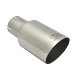 Ulter Sport Uitlaatsierstuk - Rond Ø90mm Schuin - Lengte 180mm - Montage ->50mm - Geborsteld RVS