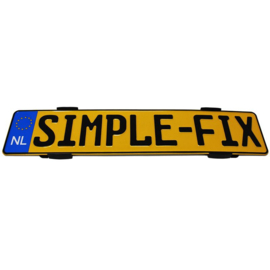 Kentekenplaathouders 'Simple-Fix V2' Zwart - 4 Clips voor 2 kentekenplaten