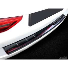 RVS Achterbumperprotector 'Deluxe' passend voor BMW 5-Serie G31 Touring 2017-2020 excl. M-Sport 'Performance' Zwart/Rood-Zwart Carbon