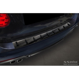 Zwart RVS Achterbumperprotector passend voor BMW 3-Serie (F31) Touring (incl. M-Pakket) 2012-2015 & Facelift 2015-2019 'STRONG EDITION'