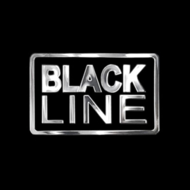 Nikkel Sticker 'BLACK LINE' - 45x28mm