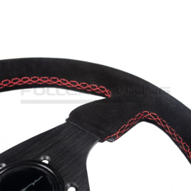 Vigor Monza Stuur 330/30mm Suede Rood Stiksel