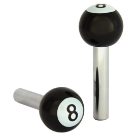 Universele deurstiften 8-ball - Zwart - set à 2 stuks