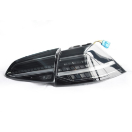 Set LED Achterlichten passend voor Volkswagen Golf VII 2012-2017 & Facelift (7.5) 2017- excl. Variant - Zwart - incl. Dynamic Running Light