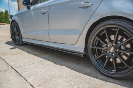 Maxton Design SIDESKIRTS DIFFUSERS V.2 AUDI S3 / A3 S-LINE SEDAN 8V FACELIFT Gloss Black