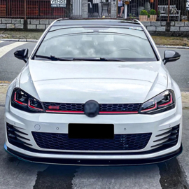 AutoStyle Voorspoilerlip passend voor Volkswagen Golf VII GTi/GTD/R/R-Line 2012-2017 (Glanzend Zwart ABS)