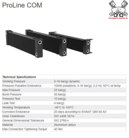 Setrab COM oliekoeler 15 row (U-flow)