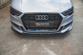 Maxton Design VOORSPLITTER V.3 AUDI S3 / A3 S-LINE 8V FL SEDAN Gloss Black