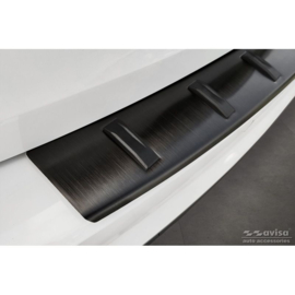 Zwart RVS Achterbumperprotector passend voor Audi A4 Avant B9 (incl. S-Line) 2015-2019 & Facelift 2019- 'STRONG EDITION'