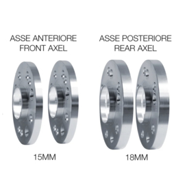 Simoni Racing Aluminium Spoorverbreder Set - 2x15mm(VA) - 2x18mm(AA) (Naaf 66,6mm) inclusief wielbouten - passend voor BMW diversen