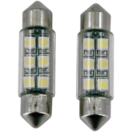 6Q LED/SMD Festoon Lampen Wit 37x10mm Set a 2 stuks