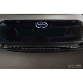 Zwart-Chroom RVS Achterbumperprotector passend voor Toyota RAV4 V 2018- & Suzuki Across 2020- 'Ribs'