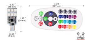 1 set Afstandsbediening Auto Interieur RGB LED DC 12 V T10 5050