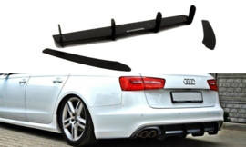 Maxton Design Achterdiffuser & Achterzijsplitters Audi A6 S-Line C7 (uitlaat 1x2)