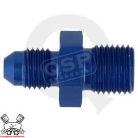 Aluminium adapter male/male D04 - 1/4BSP - blauw
