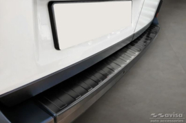 Zwart RVS Achterbumperprotector passend voor Volkswagen Crafter & MAN TGE 2017- 'Ribs' ('XL'-version)