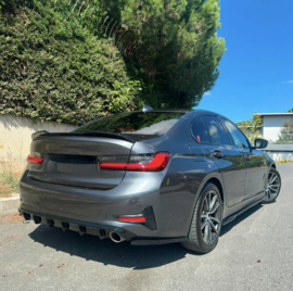 Oneway Achterbumperskirt (Diffuser) passend voor BMW 3-Serie G20/G21 2018-2022 - Glanzend zwart