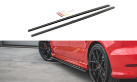 Maxton Design SIDESKIRTS DIFFUSERS V.1 AUDI S3 / A3 S-LINE 8V / 8V FL SEDAN Gloss Black