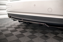 Maxton Design CENTRALE ACHTERSPLITTER (MET VERTICALE SPIJLEN) AUDI A5 COUPÉ 8T FACELIFT Gloss Black