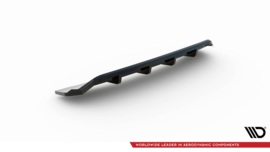 Maxton Design CENTRALE ACHTERSPLITTER (MET VERTICALE SPIJLEN) AUDI A4 COMPETITION B9 Gloss Black