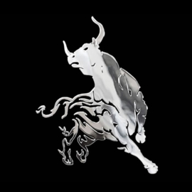 Nikkel Sticker 'Bull' - 54x65mm