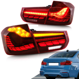 VLAND OLED-achterlichten voor Bmw 3-serie F30 F80 M3 2012-2018 Kleur: Rood