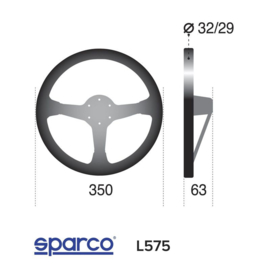 Sparco Universeel Sportstuur 'L575 Monza' - Zwart Suede - Diameter 350mm