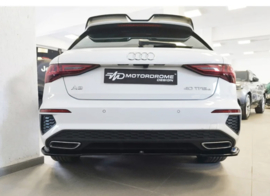 Motordrome Achterbumperskirt (Diffuser) passend voor Audi A3 (8Y) Sportback S-Line 2020-2024 (ABS)