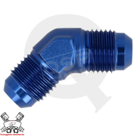 Aluminium adapter 45° male / male D10 Blauw