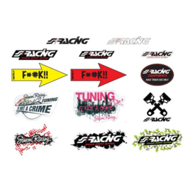 Simoni Racing Stickervel 'Mixed' - 14 verschillende stickers