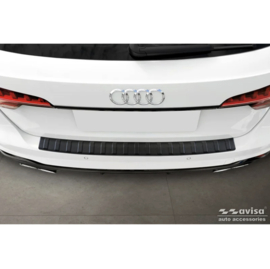 Avisa RVS Achterbumperprotector passend voor Audi A4 Avant S-Line 2015-2019 & Facelift 2019- - Matzwart