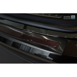 RVS Achterbumperprotector 'Deluxe' passend voor BMW X6 F16 2014-2019 Zwart/Rood-Zwart Carbon excl. M-Pakket
