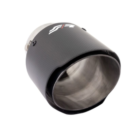 Simoni Racing Uitlaatsierstuk Rond/Schuin Mat-Carbon+RVS - Ø102xL155mm - Montage 50-76mm