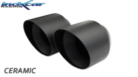 InoXcar 100% RVS Sportuitlaat passend voor Audi A3 8P 2.0 FSi (150pk) 2003- 2x80mm Ceramic Black