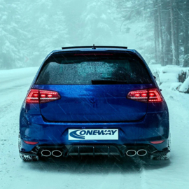 Oneway Achterbumperskirt (Diffuser) passend voor Volkswagen Golf VII HB R 2013-2016 – Glanzend zwart