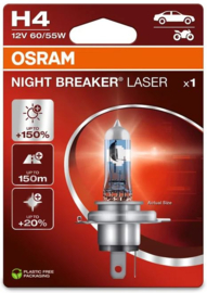 Osram Night Breaker Laser Halogeen lamp - H4 - 12V/60-55W - per stuk