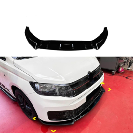 AutoStyle Voorspoilerlip passend voor Volkswagen Caddy V 2020- (Glanzend Zwart ABS)