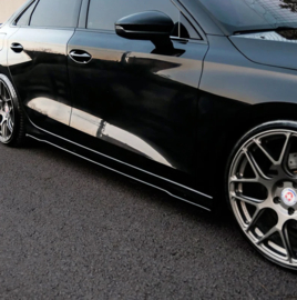 Oneway Set Sideskirts passend voor Audi A3 (8Y) Sedan/Sportback 2020-2024 excl. S-Line/S3/RS3 - Glanzend zwart