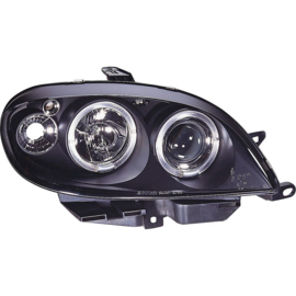 Set Koplampen passend voor Citroën Saxo 2000-2003 - Zwart - incl. Angel-Eyes