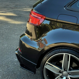 Oneway Achterbumperskirts (Hoeken) passend voor Audi S3 Sportback 8V Facelift 2016-2020 - Glanzend zwart (Enkel passend i.c.m. OW RV21033)