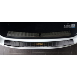 Zwart RVS Achterbumperprotector passend voor Audi A4 B9 Avant 2015-2019 & Facelift 2019- 'Ribs' (incl. S-Line & S4 Avant)