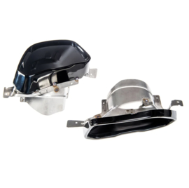 Oneway Set pasklare uitlaatsierstukken passend voor BMW 3-Serie G20/G21 M-Pack 2018-2022 - Zwart RVS