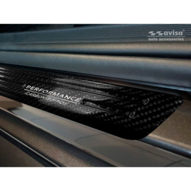 3D Zwart Carbon Instaplijsten passend voor Volkswagen Passat 3G Sedan/Variant 2014-2019 & 2019- 2-delig - 'Performance'
