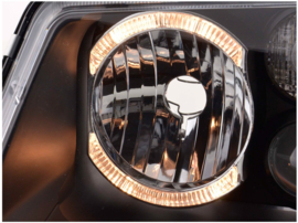 Koplampen VW Bora Angel Eyes zwart