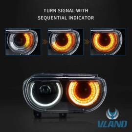VLAND LED-koplampen voor Dodge Challenger 2008-2014 Frontlichten Met HID-lampen