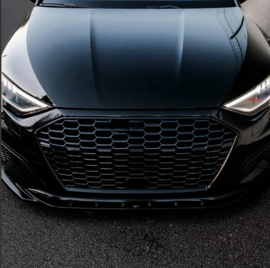 Oneway Voorspoilerlip passend voor Audi A3 (8Y) Sedan/Sportback 2020-2024 excl. S-Line/S3/RS3 - Glanzend zwart