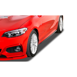 Sideskirts 'Slim' passend voor BMW 2-Serie F22/F23 Coupe/Cabrio 2013- incl. M-Sport (ABS zwart glanzend)