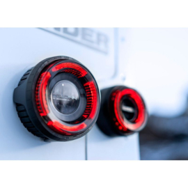Glohh GL-2x Dynamic LED Achterlichten passend voor Landrover 90/110 1983-1990 & Defender (LD) 1990-2016 - Zwart (6-delig)
