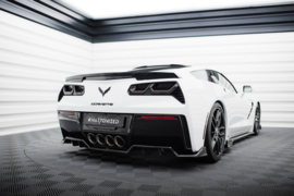 Maxton Design Achtersplitter (met verticale stangen) + Achterzijsplitters Chevrolet Corvette C7